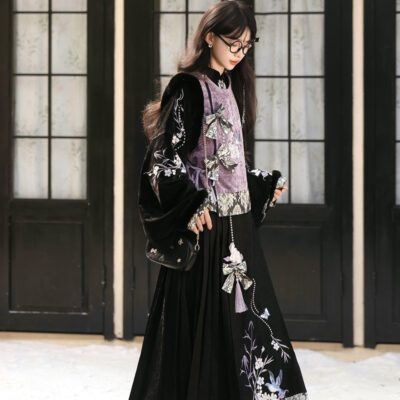 Women Winter Hanfu Thickened Fashionable Ming Dynasty Style Set