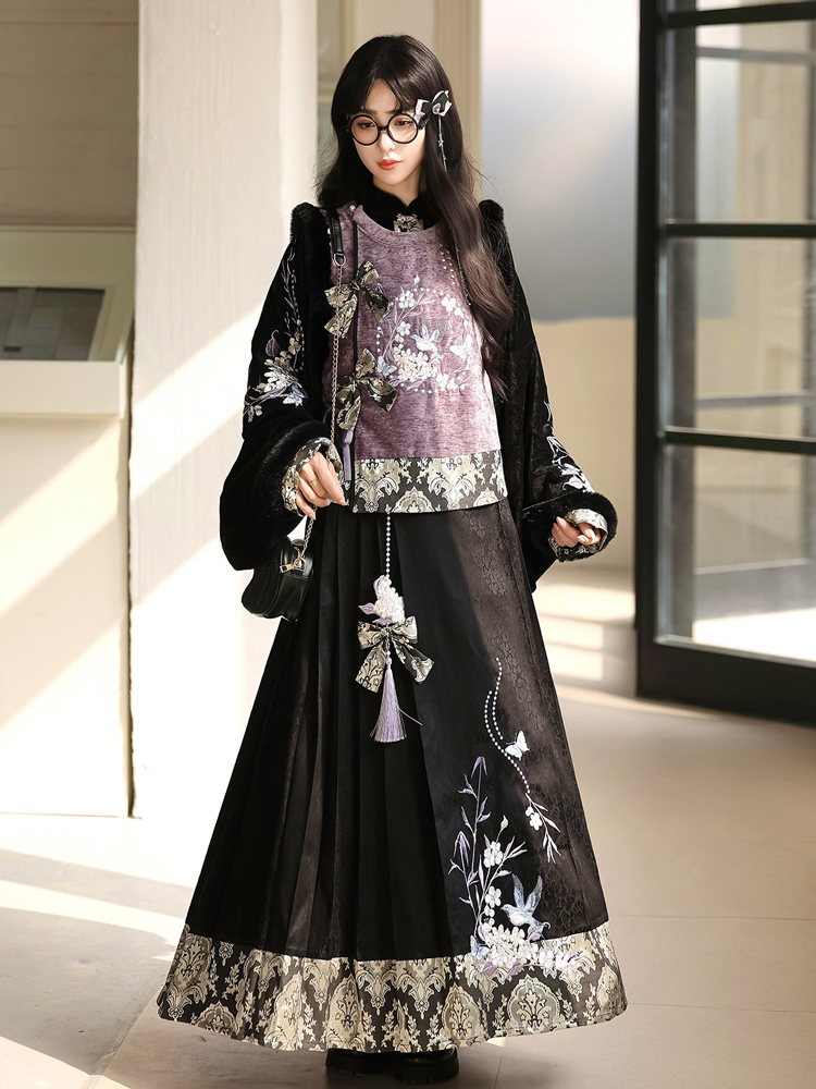 Women Winter Hanfu Thickened Fashionable Ming Dynasty Style Set