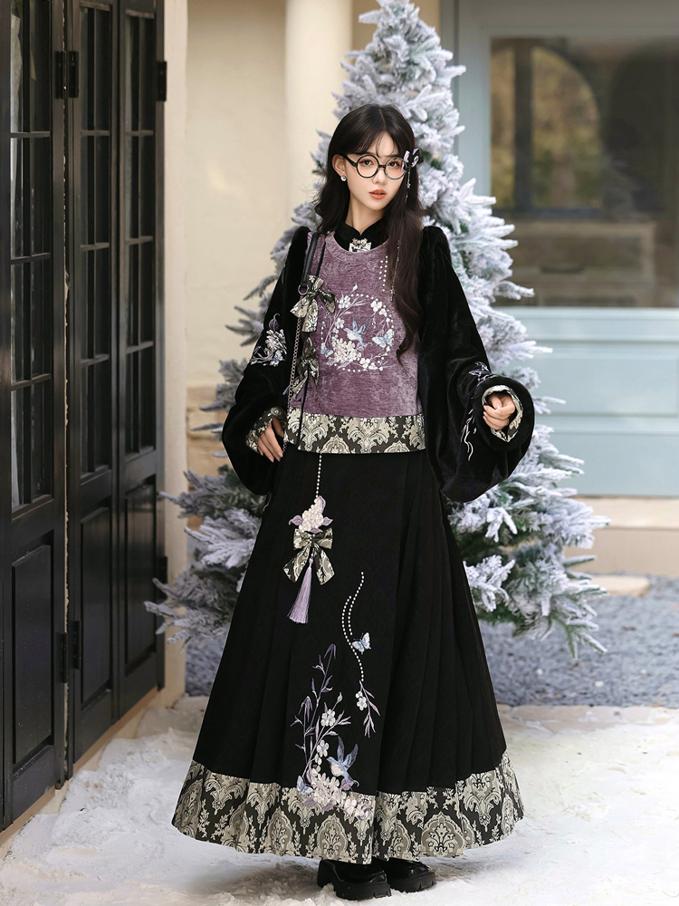 Women Winter Hanfu Thickened Fashionable Ming Dynasty Style Set