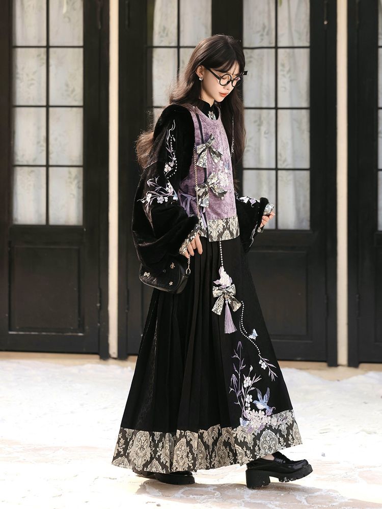Women Winter Hanfu Thickened Fashionable Ming Dynasty Style Set