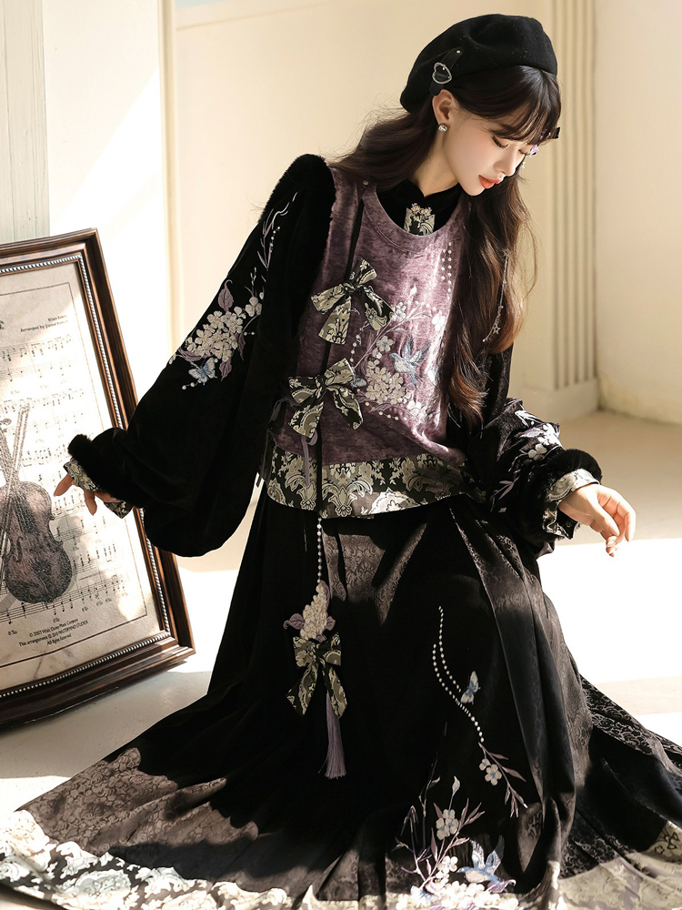Women Winter Hanfu Thickened Fashionable Ming Dynasty Style Set