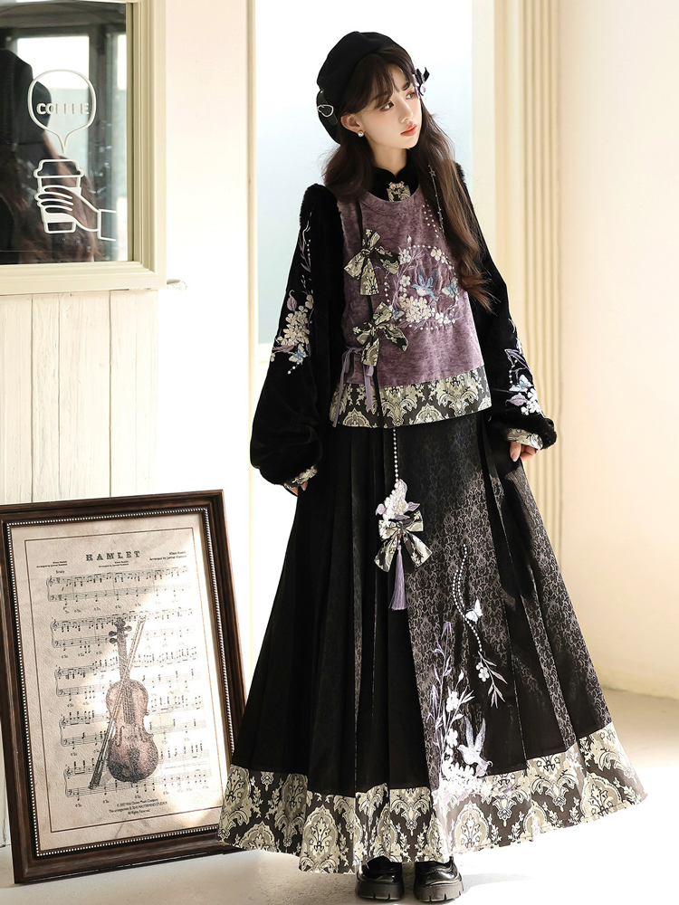 Women Winter Hanfu Thickened Fashionable Ming Dynasty Style Set