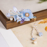 Blue Petal Hair Clip Buyao Cute Style Hanfu Accessory