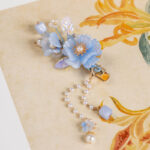Blue Petal Hair Clip Buyao Cute Style Hanfu Accessory