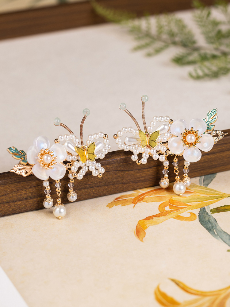 Children Hair Accessories Butterfly Hair Clips Bu Yao Tassel Clips Hanfu Accessories