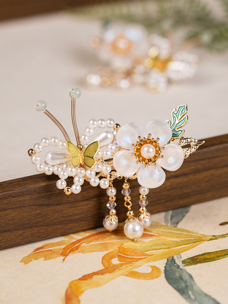 Children Hair Accessories Butterfly Hair Clips Bu Yao Tassel Clips Hanfu Accessories