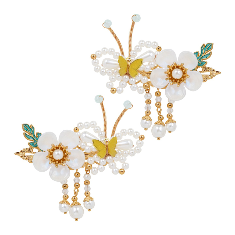 Children Hair Accessories Butterfly Hair Clips Bu Yao Tassel Clips Hanfu Accessories