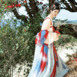 Classic Tang Dynasty Spring Red Hanfu Set in Tencel