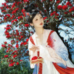 Classic Tang Dynasty Spring Red Hanfu Set in Tencel