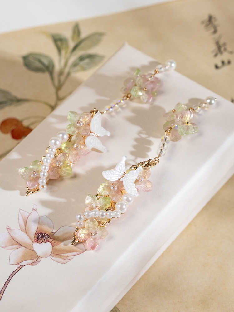 Classic-style Women Hair Clips Hanfu-inspired Tassel Hair Accessories Cute Butterfly and Flower Clips Graceful Butterfly