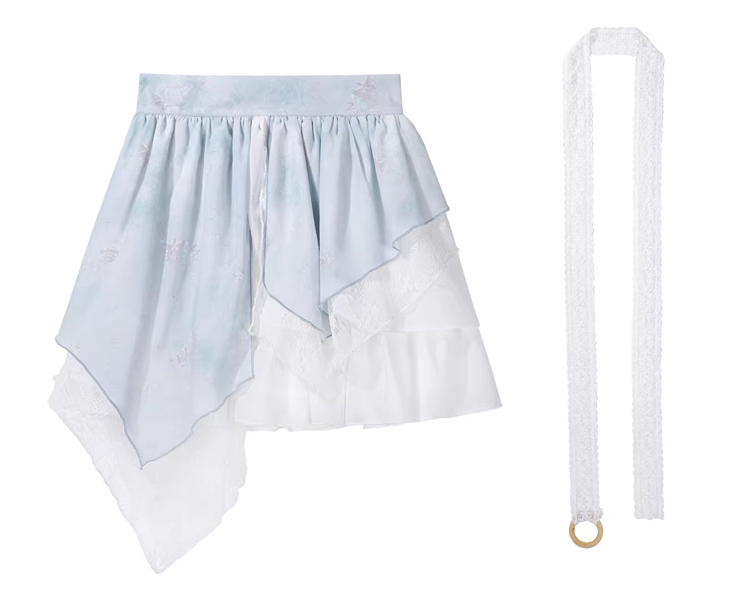 Fashionable Hanfu Summer Tank Top Midi Skirt Set for Sweet Style Girls