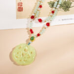 Hanfu Accessories Jade Pendant Necklace Retro Double-Layer Neck Ornament