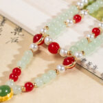 Hanfu Accessories Jade Pendant Necklace Retro Double-Layer Neck Ornament