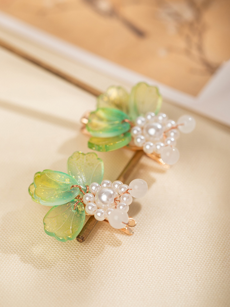 Hanfu Hair Accessory Fresh Green Goldfish Hair Clip Cute Style