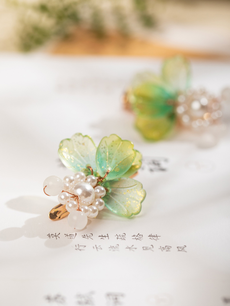 Hanfu Hair Accessory Fresh Green Goldfish Hair Clip Cute Style