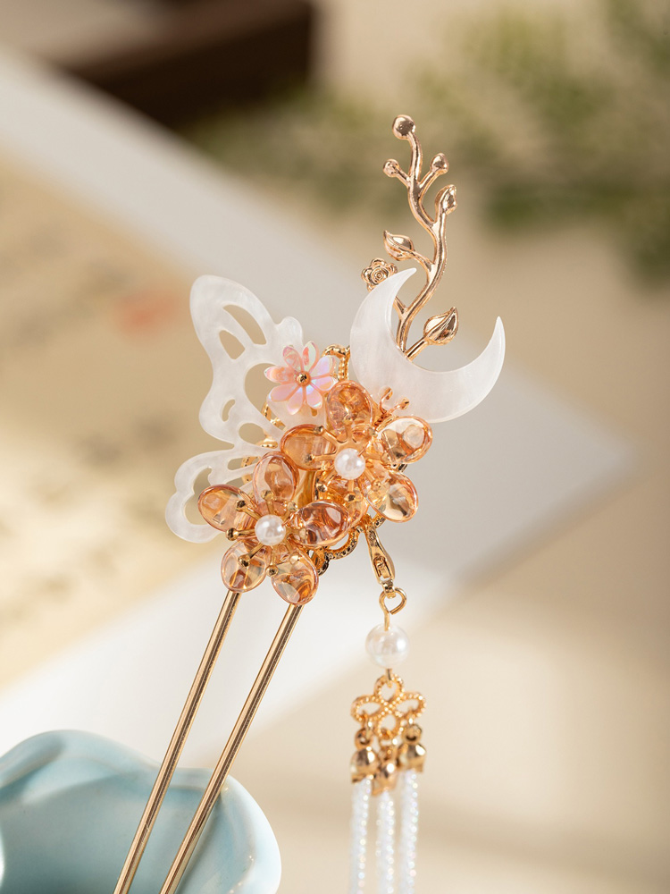 Hanfu Headwear Tassel Hairpins Buyao Hairpins Traditional-Style Hair Accessories Ancient Hairpins