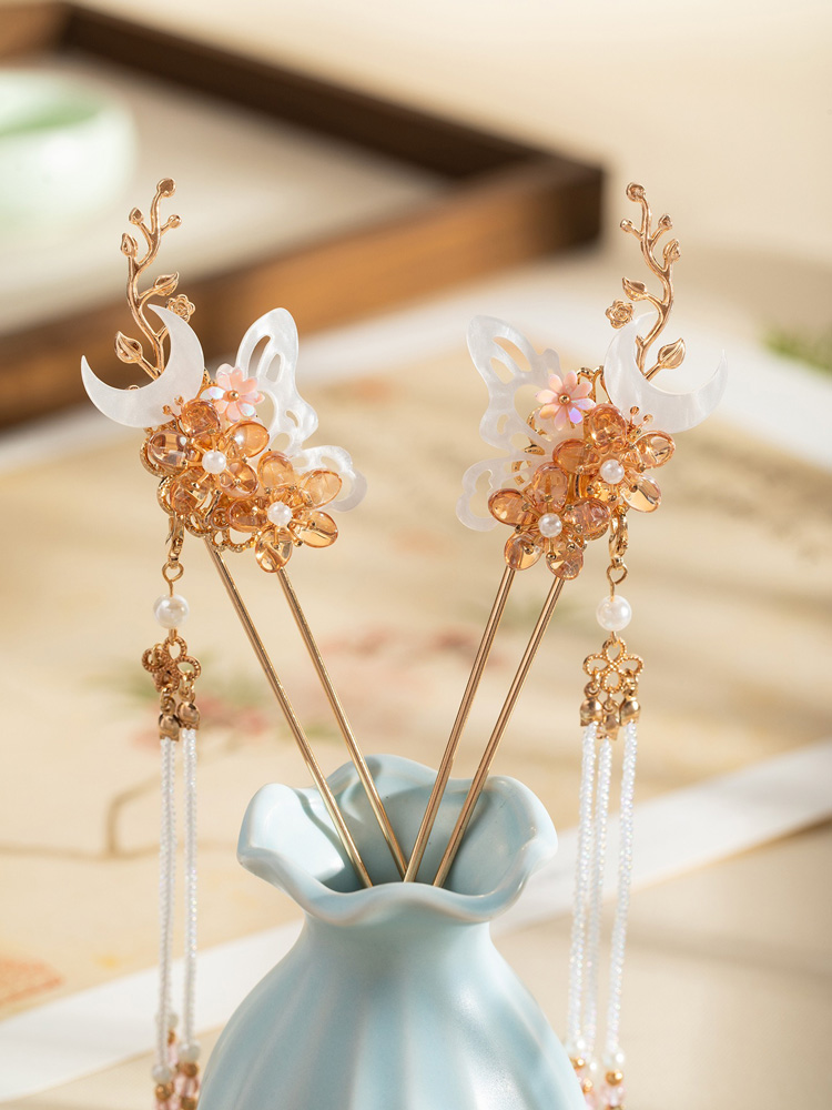 Hanfu Headwear Tassel Hairpins Buyao Hairpins Traditional-Style Hair Accessories Ancient Hairpins