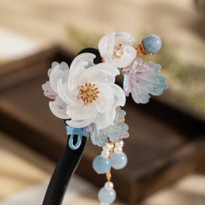 Hanfu Plum Blossom Wooden Hairpin for Women Ancient-Style Qipao Hair Accessory