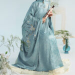 Ming Dynasty Women Hanfu Set Mamian Qun in Elegant Blue