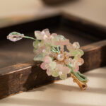 Traditional-Style Forest-Themed Hydrangea Hair Clip for Hanfu