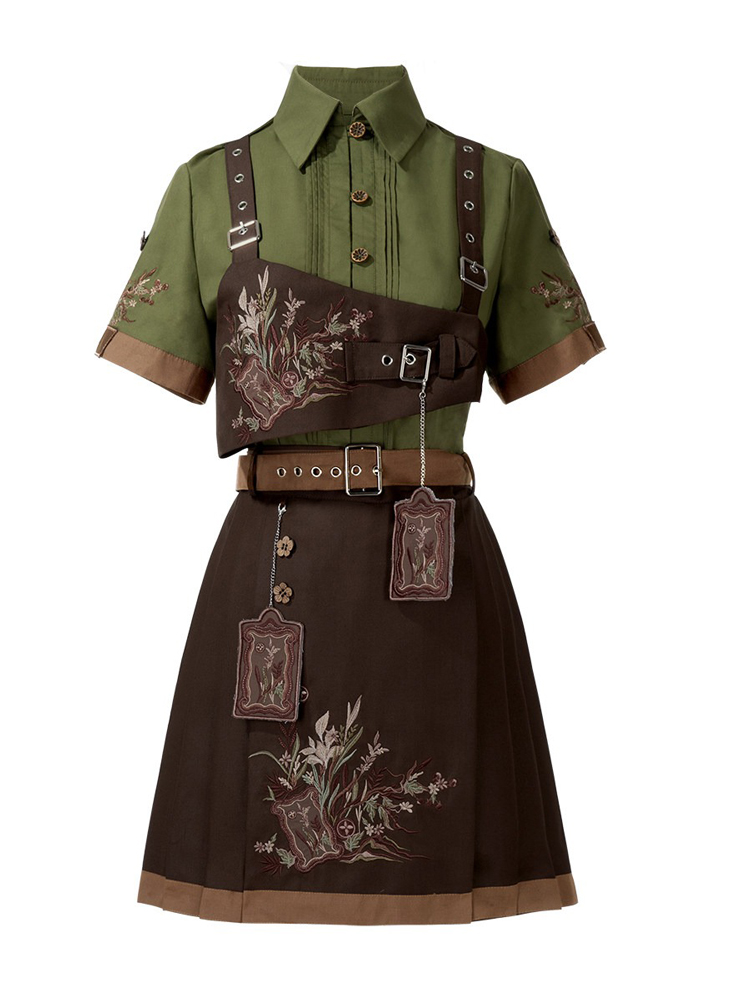 Women Fashionable Ming Dynasty Inspired Hanfu Forest Themed Spring Set