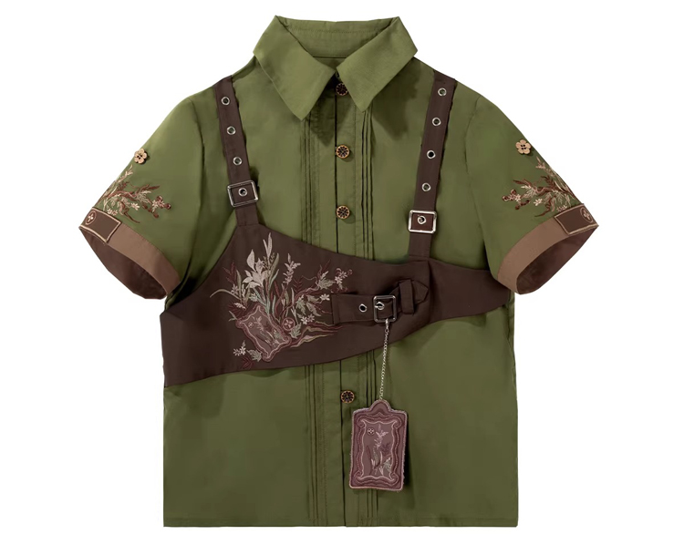 Women Fashionable Ming Dynasty Inspired Hanfu Forest Themed Spring Set