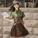 Women Fashionable Ming Dynasty Inspired Hanfu Forest Themed Spring Set