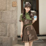 Women Fashionable Ming Dynasty Inspired Hanfu Forest Themed Spring Set