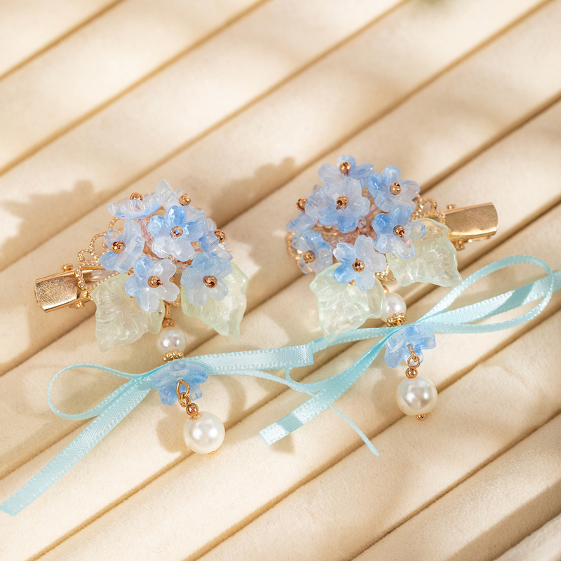 Women-Hanfu-Hair-Clips-Blue-Cherry-Blossom-PairQipao-Accessories-1 Women Hanfu Hair Clips Blue Cherry Blossom PairQipao Accessories