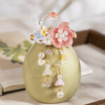 Women Hanfu Hairpin with Vintage Lily-of-the-Valley Flower and Tassel Accents