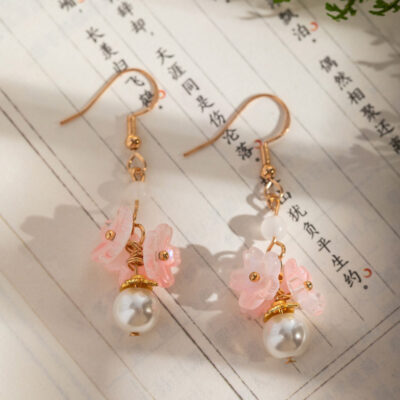 Women Hanfu-Style Osmanthus Tassel Earrings Vintage Accessories