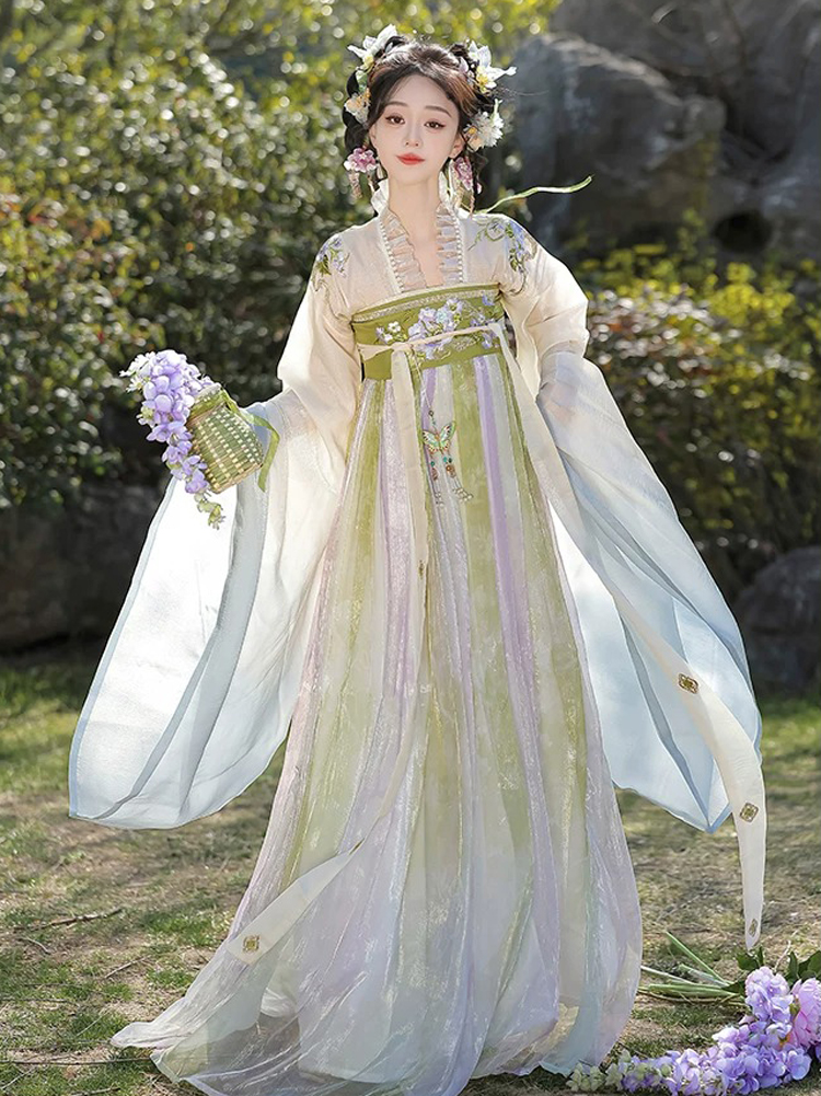 Women Spring Qixiong Shanqun Set with Wide Sleeves