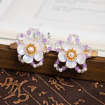 Classic Children Hanfu Hair Clip Purple Floral Hair Accessory