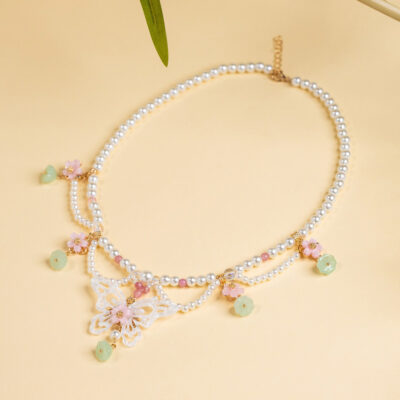 Classic Pearl Necklace Hanfu Yingluo Butterfly Accessory