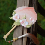 Hanfu Accessories Double-Sided Embroidered Mini Fan Unique Tuanshan Design for Qipao