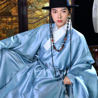Hanfu Daopao Set with Dahu Retro-Style Ming Dynasty Men Outfit