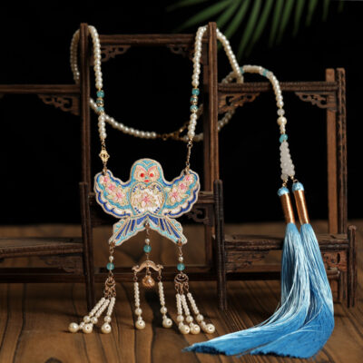 Hanfu Mamian Qun Yingluo Accessories Long Necklace Cheongsam Ornaments