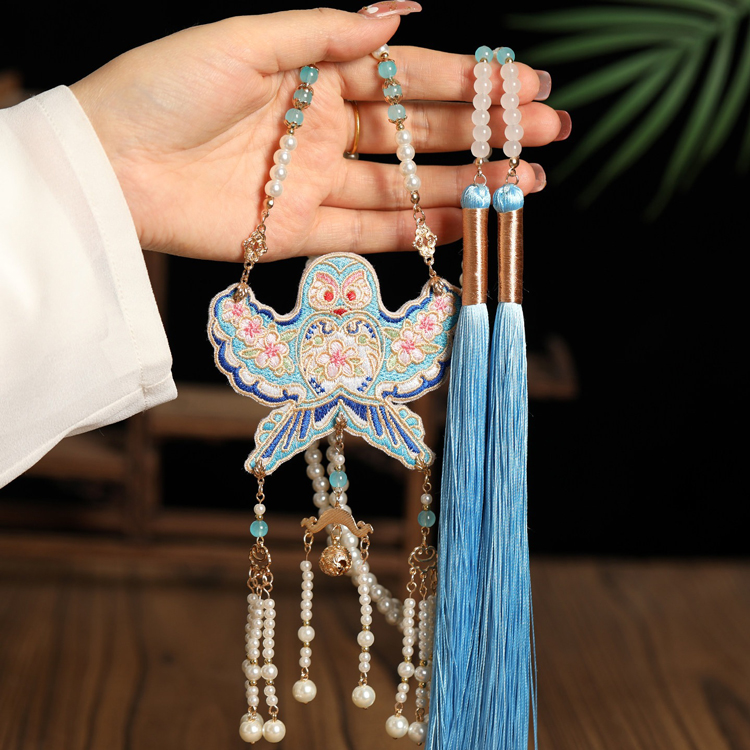Hanfu Mamian Qun Yingluo Accessories Long Necklace Cheongsam Ornaments