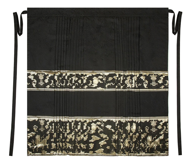 Men Casual Hanfu Ming Dynasty Style Mamian Skirt Modern Stand Collar Shirt