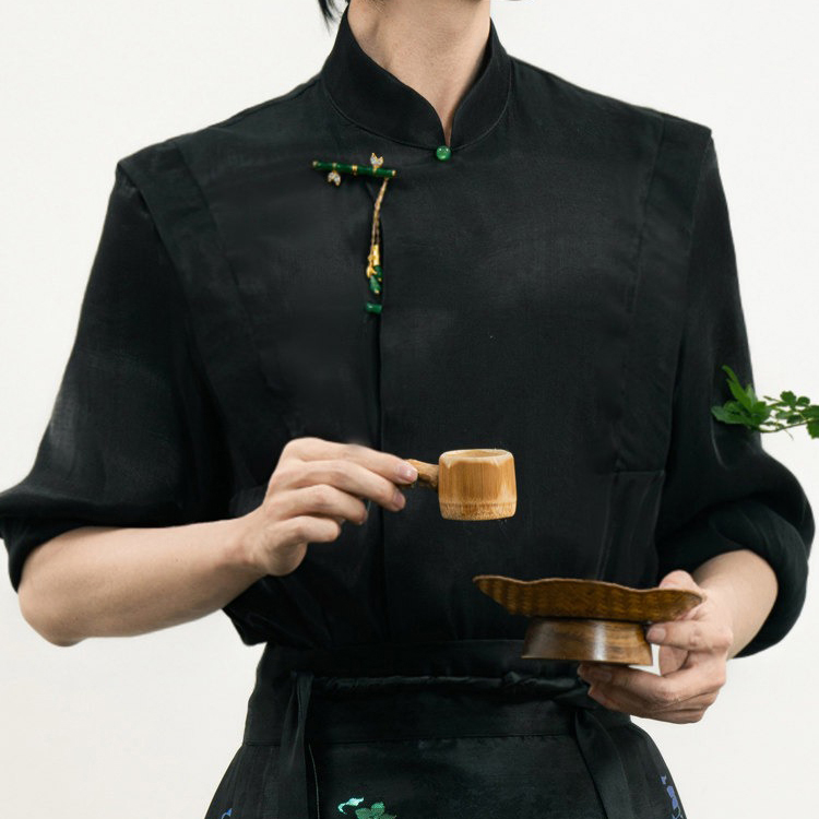Modern Men Hanfu Ming Dynasty Style Ma Mian Skirt in Green