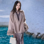 Spring Women Fishtail Skirt Feminine Style Purple Dress