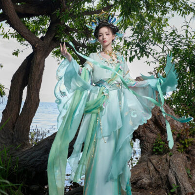 Summer Women Casual Tang Dynasty Hanfu Set Daji-Style Cosplay