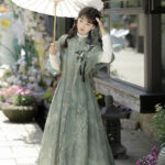 Women Spring Long Fashionable Hanfu Dress with Swallow Motifs