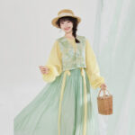 Women Spring Tang-Style Hanfu Round-Neck Top for Casual Everyday Wear