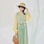 Women Spring Tang-Style Hanfu Round-Neck Top for Casual Everyday Wear