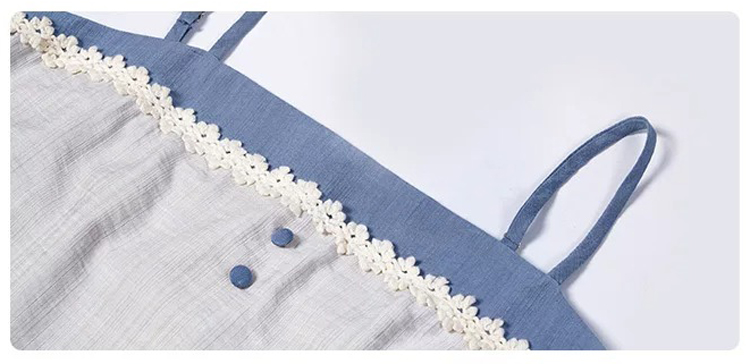 Women Summer Casual Hanfu Song Dynasty-Style Blue Everyday Songku Set