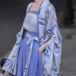 Women Summer Casual Hanfu Song Dynasty-Style Blue Everyday Songku Set