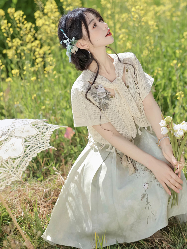 Women Summer Hanfu Casual Slip Dress Cute Fashionable Style