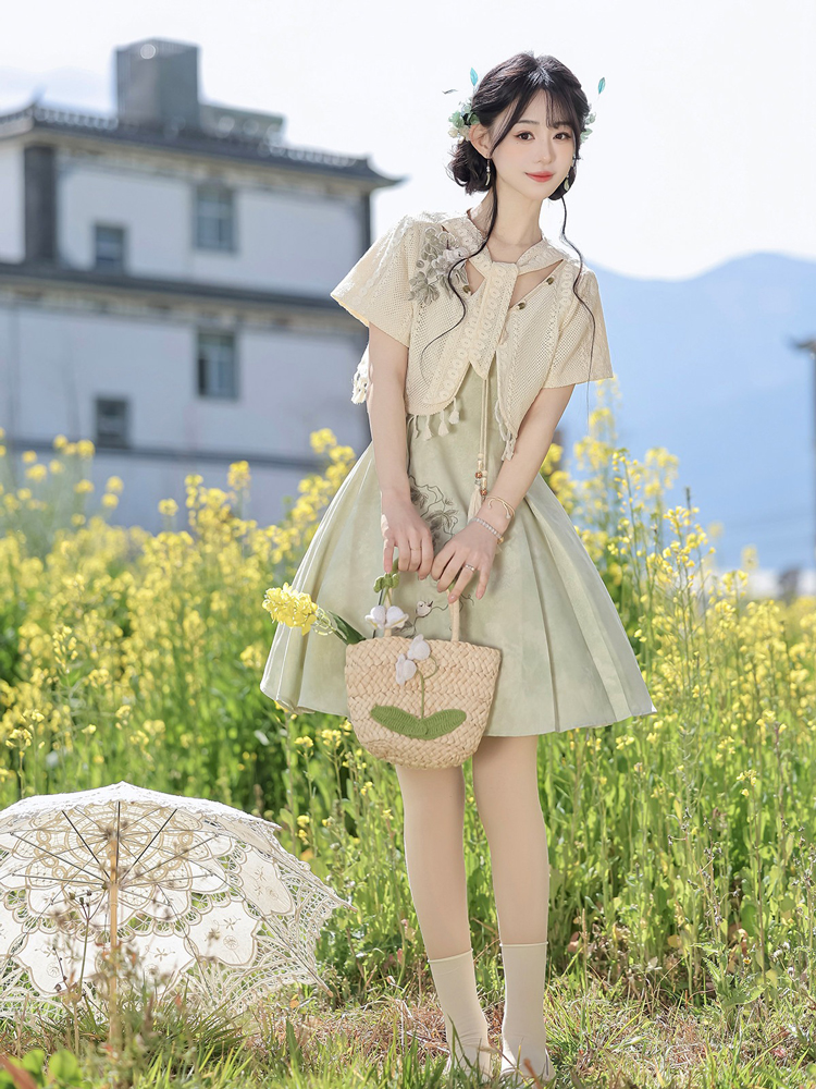 Women Summer Hanfu Casual Slip Dress Cute Fashionable Style