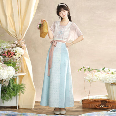 Women Summer Song Dynasty-Style Hanfu Casual Round-Neck Top
